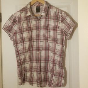 North Face Hiking/Fishing Purple Plaid Botton Up
